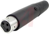 XLR Plug; Straight Female Cord; 3; Zinc, Nickel Plated; Brass, Silver Plated - 70214341 - Allied Electronics, Inc.