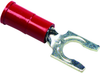 Terminal, Locking Fork, #10, Crimp, Red; Product Range Multicomp - 14T2411 - Newark, An Avnet Company