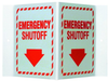 Brady Acrylic Rectangle White Shutoff Location Sign - 9 in Width x 6 in Height - Glow in the Dark - TEXT: EMERGENCY SHUTOFF - 49370 -- 754476-49370 - Image