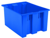 Akro-Mils 2.6 ft, 19.4 gal 90 lb Blue Industrial Grade Polymer Stackable Tote - 23 1/2 in Length - 19 1/2 in Width - 13 in Height - 35230 BLUE -- 35230 BLUE - Image