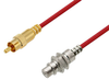 75 Ohm RCA Male to 75 Ohm RCA Female Bulkhead Cable 50 cm Length Using 75 Ohm PE-B159-RD Red Coax -- PE3W01571/RD-50CM