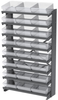Akro-Mils APRS 400 lb Clear Gray Powder Coated Steel 16 ga Single Sided Fixed Rack - 36 3/4 in Overall Length - 24 Bins - Bins Included - APRS112 CLEAR -- APRS112 CLEAR - Image
