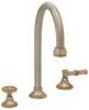 Rope Deck-Mount Gooseneck Tub Spout: N&ordm; 13404 Two-Valve Deck-Mount Tub Set with Knobs - 13404 - P. E. Guerin