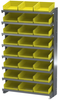 Akro-Mils APRS 400 lb Yellow Gray Powder Coated Steel 16 ga Single Sided Fixed Rack - 36 3/4 in Overall Length - 24 Bins - Bins Included - APRS170Y - APRS170Y - R. S. Hughes Company, Inc.