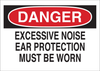 Brady B-555 Aluminum Rectangle White Personal Protection Equipment (PPE) Sign - 10 in Width x 7 in Height - TEXT: DANGER - 43059 - 754476-43059 - R. S. Hughes Company, Inc.