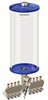 Blue Color Key, Clear View Multiple Feed Electro Lubricator, 1 gal Acrylic Reservoir, 8 Feeds, 1/8