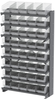 Akro-Mils APRS 400 lb Clear Gray Powder Coated Steel 16 ga Single Sided Fixed Rack - 36 3/4 in Overall Length - 40 Bins - Bins Included - APRS090SC - APRS090SC - R. S. Hughes Company, Inc.