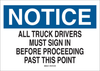 Brady B-120 Fiberglass Reinforced Polyester Rectangle White Truck Driver Instruction Sign - 10 in Width x 7 in Height - 95321 - 754476-95321 - R. S. Hughes Company, Inc.
