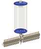 Blue Color Key, Clear View Multiple Feed Electro Lubricator, 1 gal Acrylic Reservoir, 21 Feeds, 1/8” Female NPT Outlets, 24VDC - B5162-128AB21024D2BW - Oil-Rite Corp.