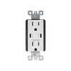 6.0 Amp USB Charger Dual Type C, 30W Duplex Tamper Resistant Outlet - R1815D60CC - Suzhou Ele Mfg Co., Ltd.