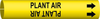 Brady Bradysnap-On B-915 Black on Yellow Plastic Snap-On Pipe Marker - 1/2 in Character Height - Printed Msg = PLANT AIR with Right Arrow - 4108-A - 754476-47921 - R. S. Hughes Company, Inc.