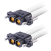 3 Pos. Female Receptacle 8 AWG Straight Cable Assembly, 300mm, double-end, Thumbscrews - KA1-FSVA1-3-0300A-FVA1 - Harwin Plc