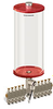 Red Color Key, Clear View Multiple Feed Electro Lubricator, 1 gal Acrylic Reservoir, 10 Feeds, 1/8