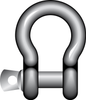 Yellow Pin Bow Shackle with Screw Collar Pin G-3161 WLL ton 0.33 -- 420100030800 - Image