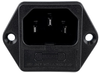 IEC 60320 C14 AC Power Inlet \nwith Fuseholder (One Active, One spare), 0.250