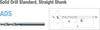 ADS Solid Standard Drill Bit -- ADS-1040 - Image