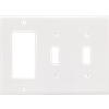 3-Gang 2 Toggle & 1 Decorative Combination Wall Plates, Thermosetting Standard Size Glossy Finish - 3052U - Suzhou Ele Mfg Co., Ltd.