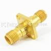 2.92mm Female (Jack) to 2.92mm Female (Jack) 4 Hole Flange Adapter, Gold Plated Stainless Steel Body -- SM3229 - Image