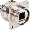 connector,metal circular,panel mount receptacle,rj45 ethernet,nickel finish - 70026494 - Allied Electronics, Inc.