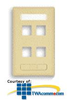 ICC Single Gang 4 Port Faceplate with Station ID - IC107S04 - TelephoneStuff.com