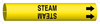 Brady Bradysnap-On Black on Yellow Plastic Snap-On Pipe Marker - 1/2 in Character Height - Printed Msg = STEAM with Right Arrow - 4129-A - 754476-41607 - R. S. Hughes Company, Inc.