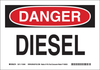 Brady B-586 Paper Rectangle White Chemical, Biohazard, Hazardous & Flammable Material Sign - 10 in Width x 7 in Height - TEXT: DANGER DIESEL - 115940 - 754473-18583 - R. S. Hughes Company, Inc.