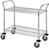 Utility Cart, 2 Wire Shelves, Chrome; Height Quantum Storage - 42AC6321 - Newark, An Avnet Company