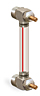 Nylon Liquid Level Gage with Shut-Off, 5” Centerline, 3/4