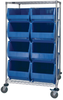 Bin Transport Cart, 2Shelves, 8Bins, Blu; No. Of Bins Quantum Storage - 44AC7945 - Newark, An Avnet Company