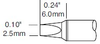 Metcal Smartheat Soldering Cartridge STTC-136P - Chisel Tip - 0.24 in Tip Length - 0.1 in Tip Width - METCAL STTC-136P - R. S. Hughes Company, Inc.