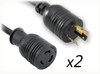 LOCKING NEMA L6-20P to LOCKING NEMA L6-20R x 2 HOME // Power Cords // High Voltage Power Cords // Locking Blade Power Cords - 2073.024 - Quail Electronics