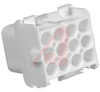Connector, Soft Shell; Universal MATE-N-LOK; 12; Receptacle (Cap); Nylon; White - 70083537 - Allied Electronics, Inc.