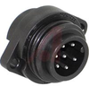 connector,plastic circ,male panel recept,6+gnd silver plt cont,solder term,black - 70013182 - Allied Electronics, Inc.