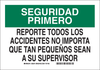 Brady B-401 Polystyrene Rectangle White Accident Notice Sign - 14 in Width x 10 in Height - Language Spanish - 38786 - 754473-38786 - R. S. Hughes Company, Inc.