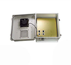 14x12x07 Fiberglass Reinf Polyester FRP Weatherproof Outdoor IP24 NEMA 3R Enclosure, PoE MNT PLT, Solid State Thermostat 48 VDC Fan Gray - TEF141207-40FS - Transtector Systems, Inc.
