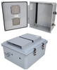 14x12x06 Polycarbonate Weatherproof Outdoor IP24 NEMA 3R Enclosure, 120 VAC Modified Base DIN Rail Mount Vented Lid DKGY -- TEPC141206-00VDR - Image