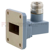 WR-112 to Type N Female Waveguide to Coax Adapter UG-138/U Square Cover with 7.05 GHz to 10 GHz H Band in Aluminum, Paint - FMWCA1041 - Fairview Microwave Inc.