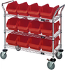 Cart, Quickpick Bin, 3Shelves, 12Bin/red; No. Of Bins Quantum Storage - 44AC7960 - Newark, An Avnet Company