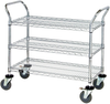 Utility Cart, 3 Wire Shelves, Chrome; Height Quantum Storage - 42AC6353 - Newark, An Avnet Company