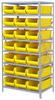 Open Shelving, 8Shelves, 21Bins, Yellow; Shelving Unit Type Quantum Storage - 44AC9284 - Newark, An Avnet Company