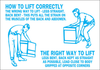 Brady B-401 Polystyrene Rectangle White Safe Lifting Sign - 10 in Width x 7 in Height - TEXT: HOW TO LIFT CORRECTLY - 22680 - 754476-22680 - R. S. Hughes Company, Inc.
