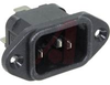 AC Male Power Inlet Connector,Flange,120/250VAC,15A(UL/CSA),10A(VDE),UL94V-0 - 70186042 - Allied Electronics, Inc.