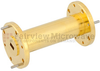 WR-19 to WR-22 Waveguide Transition 2 Inch Length Using UG-383/U-Mod to UG-383/U Flange -- SMW19TS22001 - Image