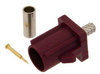 FAKRA Plug (Male) Connector for RG174, RG316, RG188, .100 inch, FM-B100, FM-C100, LMR-100, Crimp/Solder, Bordeaux Color - FMCN1349D - Fairview Microwave Inc.