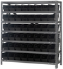 Open Shelving, 7Shelves, 48Bins, Black; Shelving Unit Type Quantum Storage - 44AC8903 - Newark, An Avnet Company