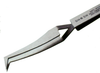Tweezers - Reverse Action - Bent Strong Tips (CTM: .0051 x .0031; Material: stainless, anti-magnetic) - EXCELTA DN-6-SN - R. S. Hughes Company, Inc.