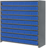 Closed Shelving, 7Shelves, 54Bins, Blue; Shelving Unit Type Quantum Storage - 44AC4580 - Newark, An Avnet Company