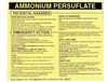 Brady B-928 Black on Yellow Rectangle Vinyl Hazardous Material Label - 4 1/2 in Width - 3 3/4 in Height - Printed Text = AMMONIUM PERSULFATE - 93490 - 754476-93490 - R. S. Hughes Company, Inc.