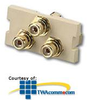 Leviton RCA Insert Module, 3-port, Female-to-Female.. - 41292-3RE - TelephoneStuff.com