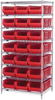 Open Wire Shelving, 8Shelves, 21Bin, Red; Shelving Unit Type Quantum Storage - 44AC8551 - Newark, An Avnet Company